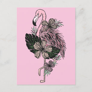 Aangepaste kleur Roze Flamingo Briefkaart