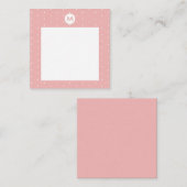 Aangepaste kleur Roze stip Initiaal Notitiekaartje (Voorkant / Achterkant)