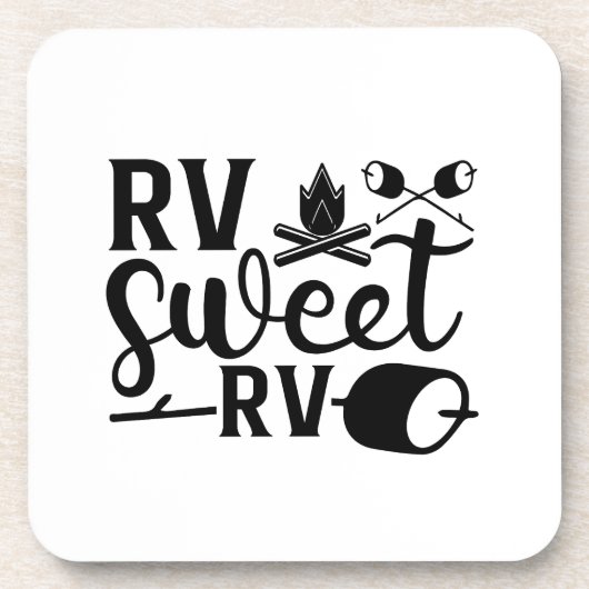 AANGEPASTE KLEUR RV Sweet RV Camping Bier Onderzetter (Voorkant)