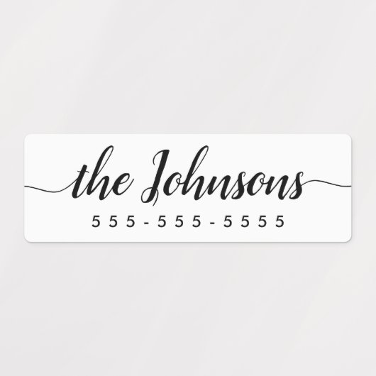 Aangepaste kleur schattig script naam & nummer wat labels (Design 1)