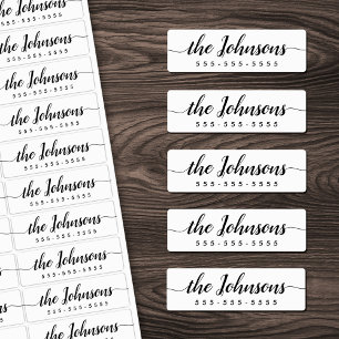 Aangepaste kleur schattig script naam & nummer wat labels