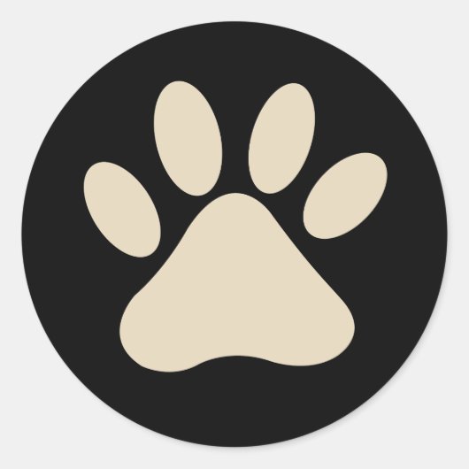Aangepaste kleur Schattigee Pet Paw Print Ronde Sticker (Voorkant)