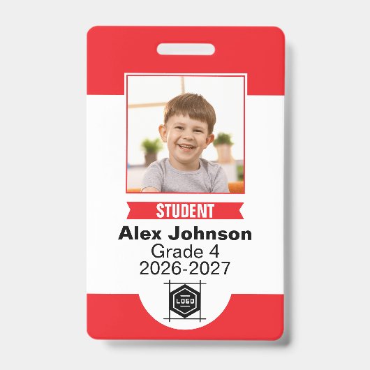 Aangepaste Kleur School Student Foto Identificatie Badge (Voorzijde)
