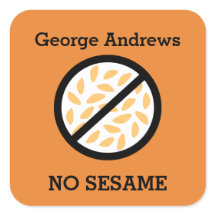 Aangepaste kleur Sesamallergie Gepersonaliseerde K