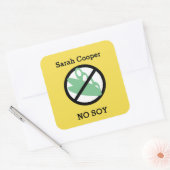 Aangepaste Kleur Soja Allergie Gepersonaliseerde K Vierkante Sticker (Envelop)