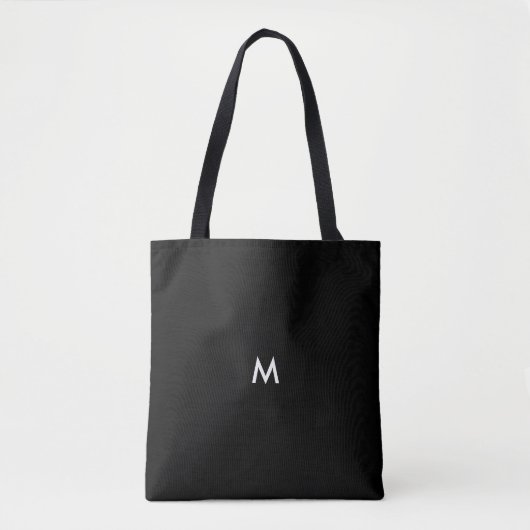 Aangepaste kleur Solid Black Optionele tekst of In Tote Bag (Voorkant)