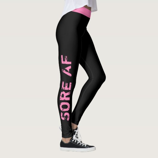 Aangepaste kleur | "Sore AF"-werkplan Leggings (Rechts)