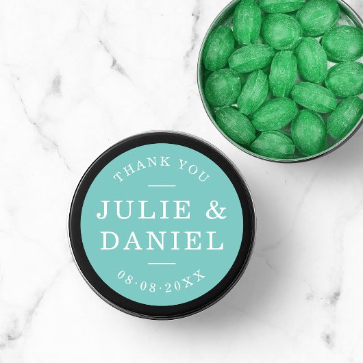 Aangepaste kleur Stijlvolle moderne bruiloft Bedan Ronde Sticker