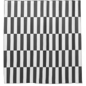 Aangepaste kleur streep mid century dambordpatroon douchegordijn (Voorkant)