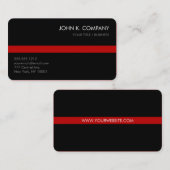 Aangepaste kleur Stripe Clean Black Visitekaartje (Voorkant / Achterkant)