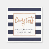 Aangepaste kleur Stripes Faux Folie Afstuderen ser Servet (Voorkant)