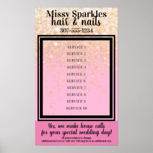 Aangepaste kleur stylist salons diensten prijsdisp poster