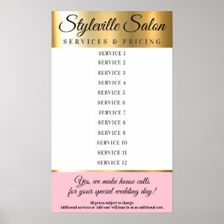 Aangepaste kleur stylist salons diensten prijsweer poster