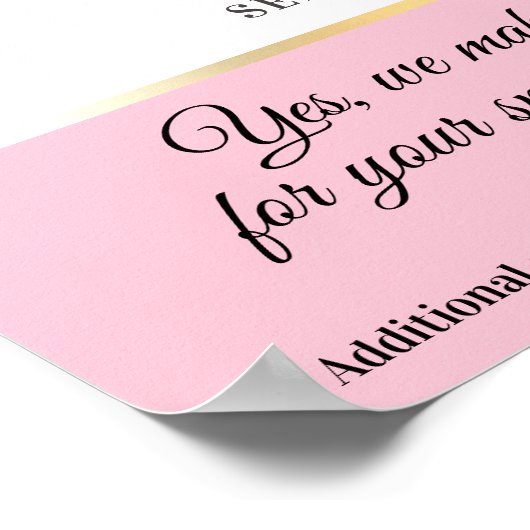 Aangepaste kleur stylist salons prijsaanduiding poster (Hoek)