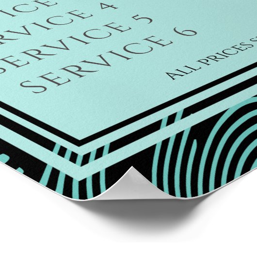 Aangepaste kleur stylist salons service prijsdispl poster (Hoek)