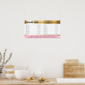 Aangepaste kleur stylist salons service prijsweerg poster (Keuken)