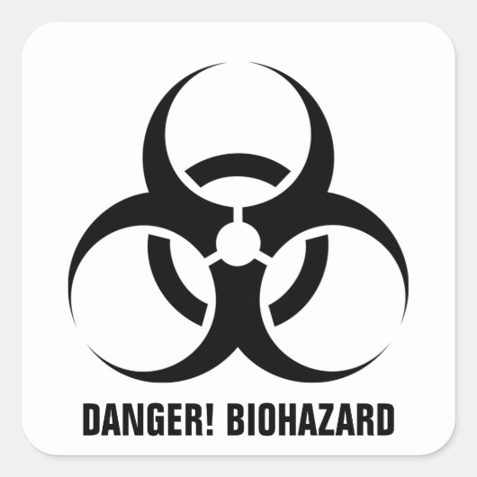 Aangepaste kleur/tekst Chemisch Biohazard Gevaarsy Vierkante Sticker (Voorkant)