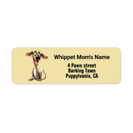 Aangepaste kleur & tekst, coole whippet etiket