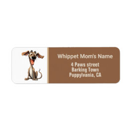 Aangepaste kleur & tekst, coole whippet etiket