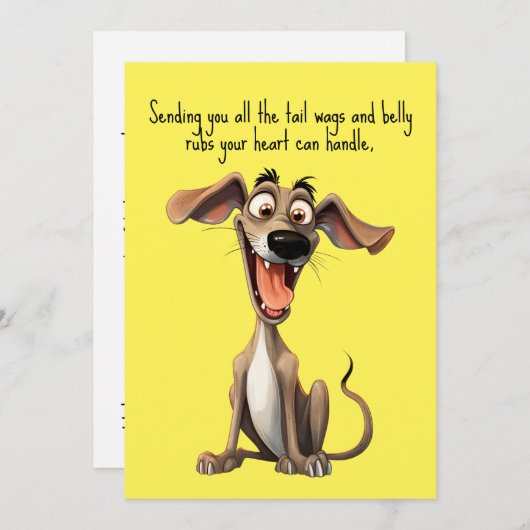 Aangepaste kleur & tekst, 🐶gek 🤪 whipet feestdagenkaart (Voorkant / Achterkant)