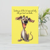 Aangepaste kleur & tekst, 🐶gek 🤪 whipet feestdagenkaart (Staand voorkant)