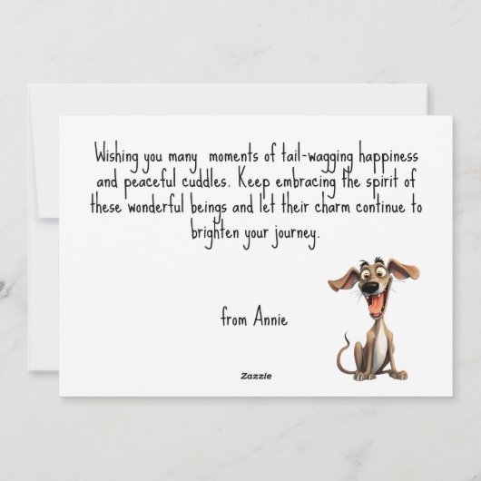 Aangepaste kleur & tekst, 🐶gek 🤪 whipet feestdagenkaart (Achterkant)