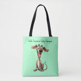 Aangepaste kleur & tekst, 🐶gek 🤪 whipet tote bag