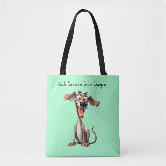 Aangepaste kleur & tekst, 🐶gek 🤪 whipet tote bag (Voorkant)