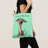 Aangepaste kleur & tekst, 🐶gek 🤪 whipet tote bag (Dichtbij)