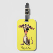 Aangepaste kleur & tekst, 🐶gekke 🤪 whippet bagagelabel (Voorkant (verticaal))