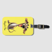 Aangepaste kleur & tekst, 🐶gekke 🤪 whippet bagagelabel (Voorkant (horizontaal))