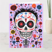 Aangepaste kleur & tekst 💀 grappige Día de Muerto Kaart (Voorkant)