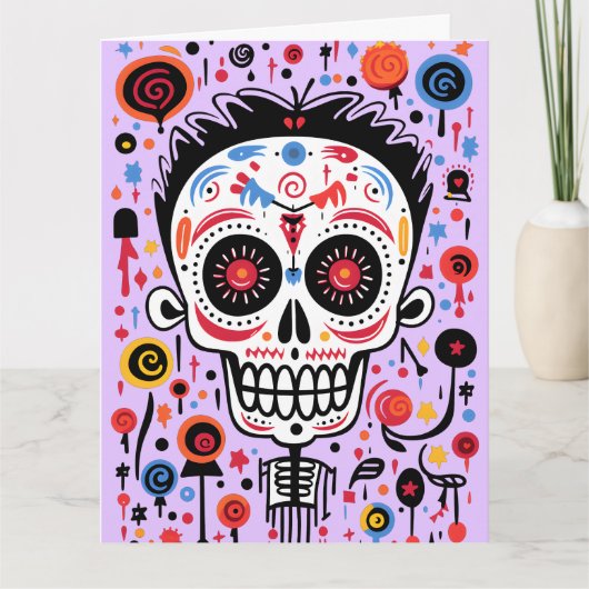 Aangepaste kleur & tekst 💀 grappige Día de Muerto Kaart (Voorkant)