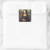 Aangepaste kleur/tekst Mona Lisa Painting met gezi Vierkante Sticker (Tas)