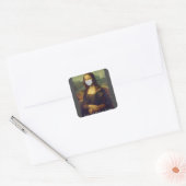 Aangepaste kleur/tekst Mona Lisa Painting met gezi Vierkante Sticker (Envelop)