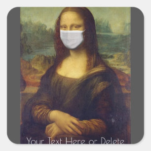 Aangepaste kleur/tekst Mona Lisa Painting met gezi Vierkante Sticker