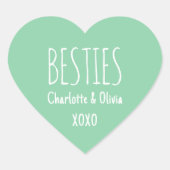 Aangepaste Kleur Tekst Naam Beste Vriendin XOXO Mi Hart Sticker (Voorkant)