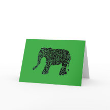 Aangepaste kleur/tekst Tribal Elephant Wenskaart