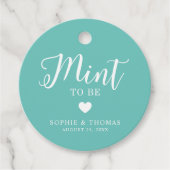 Aangepaste Kleur Trouw Mint Wordt Rond Bedankjes Labels (Voorkant)