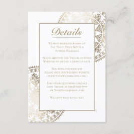 Aangepaste Kleur Trouwdetails Kaart Gold Folie