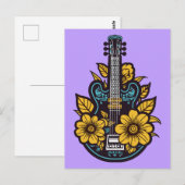 Aangepaste kleur Ukulele Briefkaart (Voorkant / Achterkant)