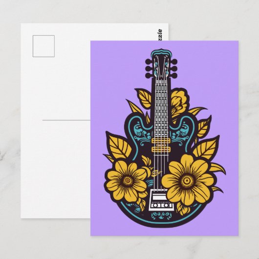Aangepaste kleur Ukulele Briefkaart (Voorkant / Achterkant)