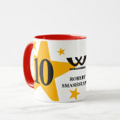 Aangepaste kleur UNIVERSAL-jubileum koffie Mok (Voorkant links)