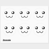 Aangepaste kleur UWU Smile Face Kawaii Happy Anime Ronde Sticker (Vel)