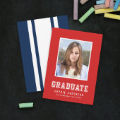 Aangepaste Kleur Varsity Foto Afstudeer Aankondigi Kaart
