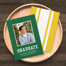 Aangepaste Kleur Varsity Foto Afstudeer Aankondigi Kaart