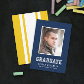 Aangepaste Kleur Varsity Foto Afstudeeraankondigin Kaart