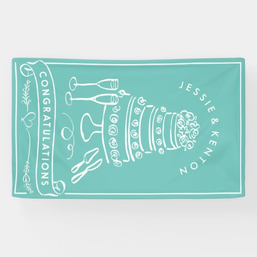 Aangepaste kleur Verloving Felicitaties Banner (Horizontaal)