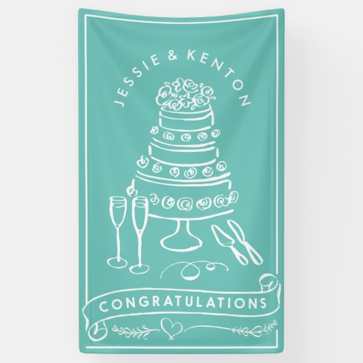 Aangepaste kleur Verloving Felicitaties Banner (Verticaal)