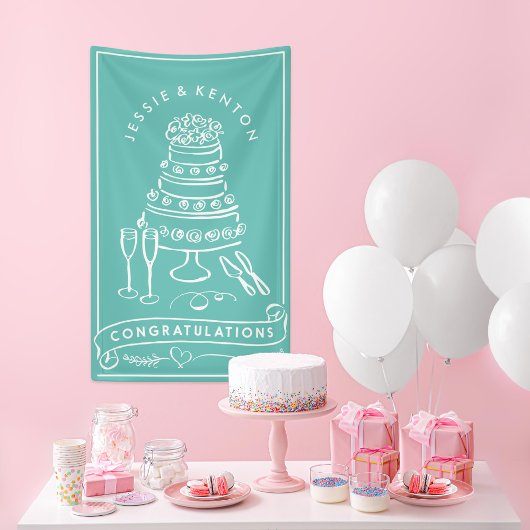 Aangepaste kleur Verloving Felicitaties Banner
